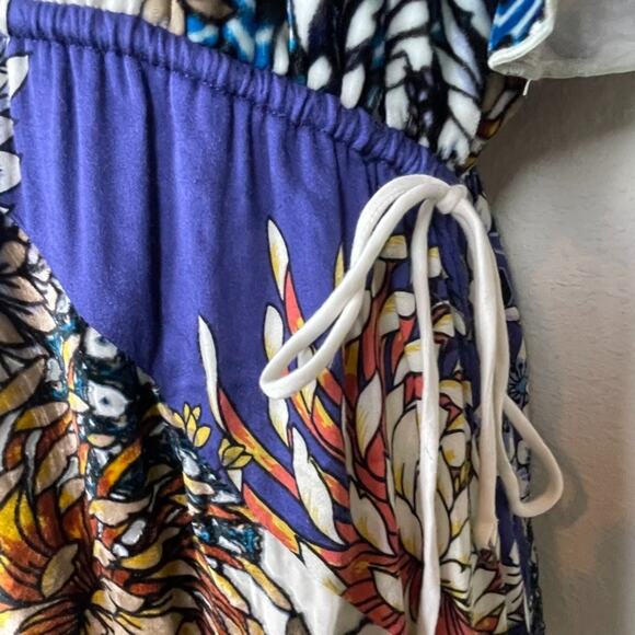 Hale Bob Maxi Dress Size M Boho Velvet Burnout Floral Festival Slit Viscos Blend - Picture 4 of 14